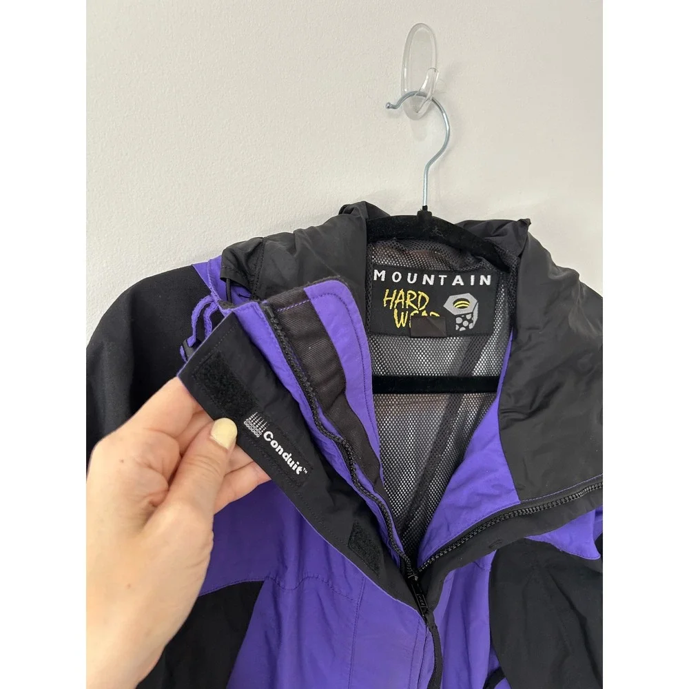 Mountain Hardwear Conduit Purple Black Colorblock Hooded Jacket‎ Womens Size 10